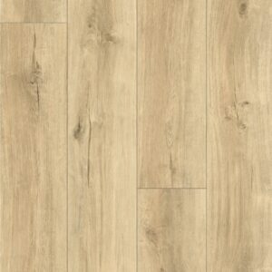 Piso Flotante Vinilico SPC 6mm Banzai XL Beige, biselado, resistente al agua, con manta, rinde por caja 2,07m2. Valor M2